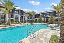 Pool, sundeck, loungers and cabanas