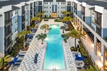 Pool, lounge area and courtyard