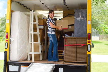 Moving Placing Moving Boxes in Truck