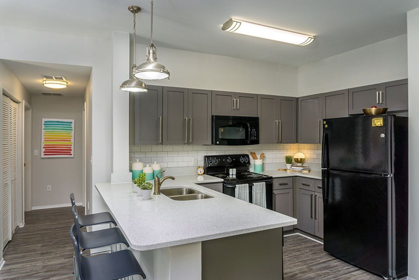 Clean kitchen at Orion Apartments