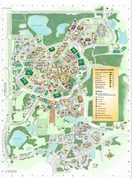 UCF campus parking map