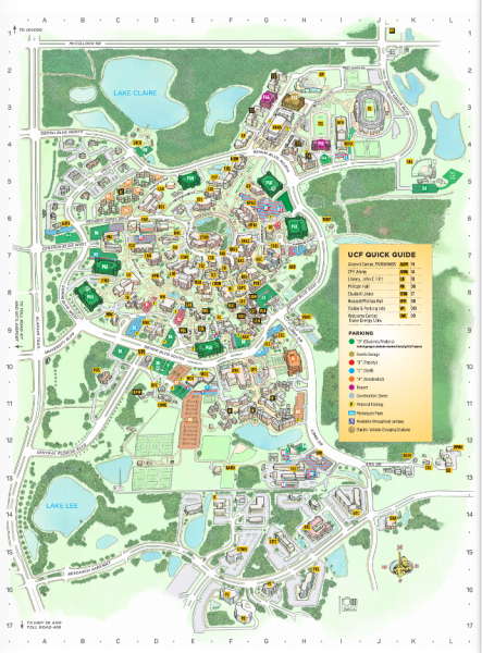 UCF campus parking map UCF campus parking map